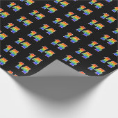 Fun Rainbow Spectrum Pattern "14" Ereignisnummer Geschenkpapier (Ecke)