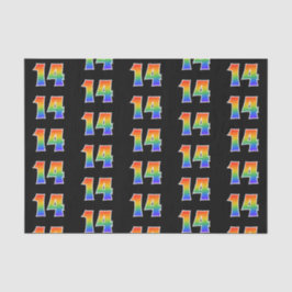 Fun Rainbow Spectrum Pattern "14" Ereignisnummer Seidenpapier