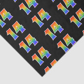 Fun Rainbow Spectrum Pattern "14" Ereignisnummer Seidenpapier (Ausschnitt)
