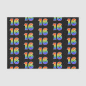 Fun Rainbow Spectrum Pattern "16" Ereignisnummer Seidenpapier (Vorderseite)
