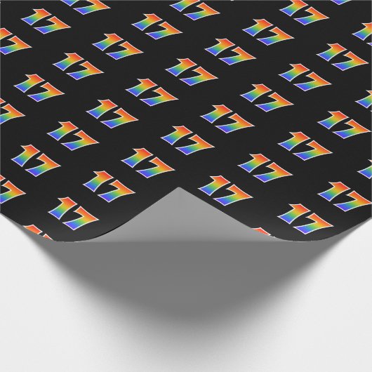 Fun Rainbow Spectrum Pattern "17" Ereignisnummer Geschenkpapier (Ecke)