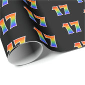 Fun Rainbow Spectrum Pattern "17" Ereignisnummer Geschenkpapier (Rolleneckpunkt)