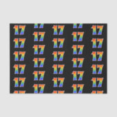 Fun Rainbow Spectrum Pattern "17" Ereignisnummer Seidenpapier (Vorderseite)