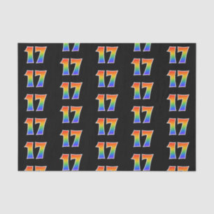 Fun Rainbow Spectrum Pattern "17" Ereignisnummer Seidenpapier