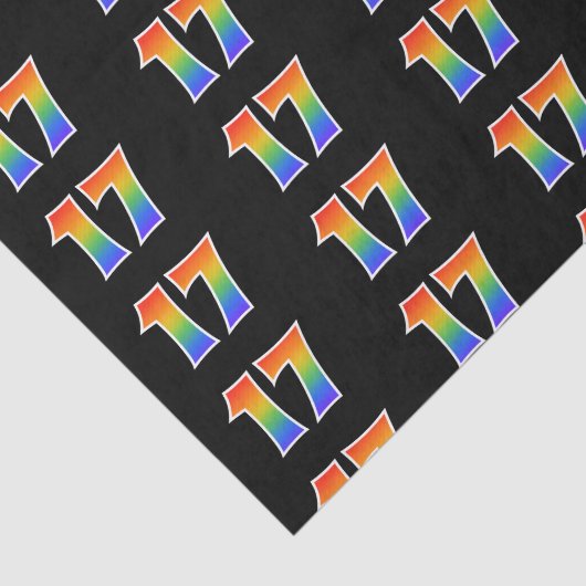 Fun Rainbow Spectrum Pattern "17" Ereignisnummer Seidenpapier (Ausschnitt)
