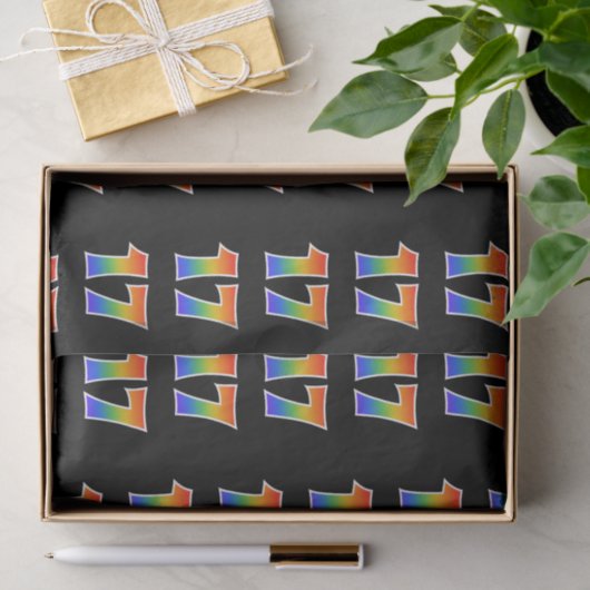 Fun Rainbow Spectrum Pattern "17" Ereignisnummer Seidenpapier (Geschenk)