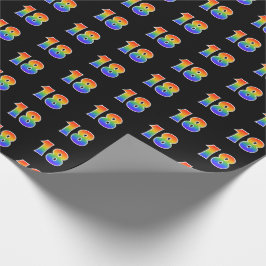 Fun Rainbow Spectrum Pattern "18" Ereignisnummer Geschenkpapier