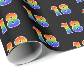 Fun Rainbow Spectrum Pattern "18" Ereignisnummer Geschenkpapier (Rolleneckpunkt)