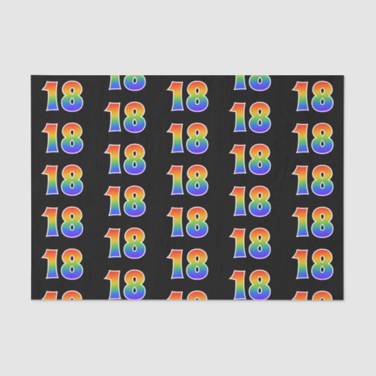 Fun Rainbow Spectrum Pattern "18" Ereignisnummer Seidenpapier (Vorderseite)