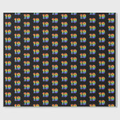 Fun Rainbow Spectrum Pattern "19" Ereignisnummer Geschenkpapier (Flach)