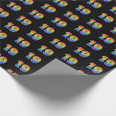 Fun Rainbow Spectrum Pattern "19" Ereignisnummer Geschenkpapier (Ecke)
