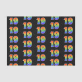 Fun Rainbow Spectrum Pattern "19" Ereignisnummer Seidenpapier (Vorderseite)