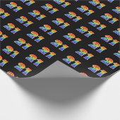 Fun Rainbow Spectrum Pattern "21" Ereignisnummer Geschenkpapier (Ecke)