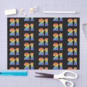 Fun Rainbow Spectrum Pattern "21" Ereignisnummer Seidenpapier (Handwerk)