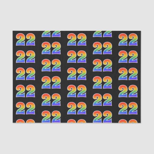Fun Rainbow Spectrum Pattern "22" Ereignisnummer Seidenpapier (Vorderseite)