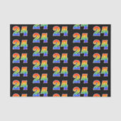 Fun Rainbow Spectrum Pattern "24" Ereignisnummer Seidenpapier (Vorderseite)