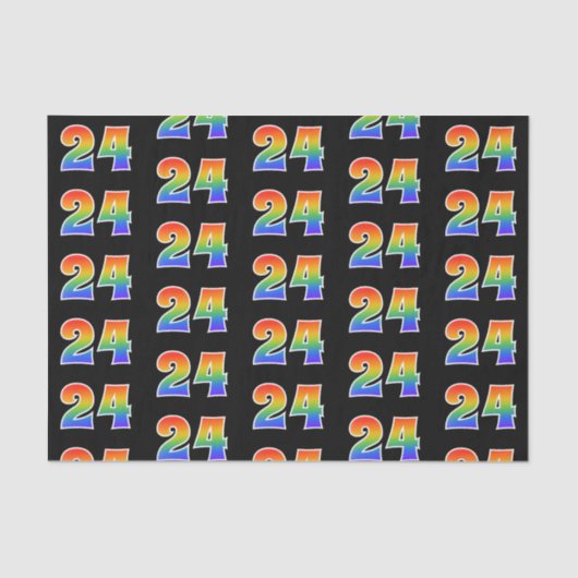 Fun Rainbow Spectrum Pattern "24" Ereignisnummer Seidenpapier (Vorderseite)