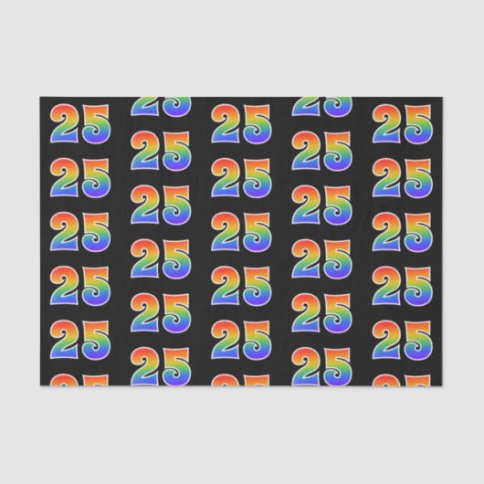 Fun Rainbow Spectrum Pattern "25" Ereignisnummer Seidenpapier (Vorderseite)