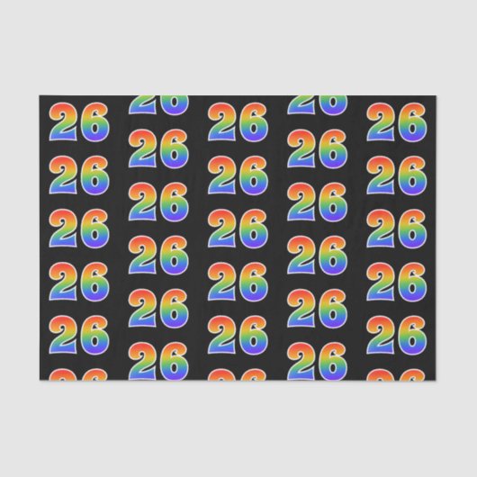 Fun Rainbow Spectrum Pattern "26" Ereignisnummer Seidenpapier (Vorderseite)