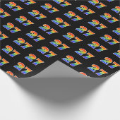 Fun Rainbow Spectrum Pattern "27" Ereignisnummer Geschenkpapier (Ecke)