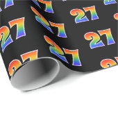Fun Rainbow Spectrum Pattern "27" Ereignisnummer Geschenkpapier (Rolleneckpunkt)