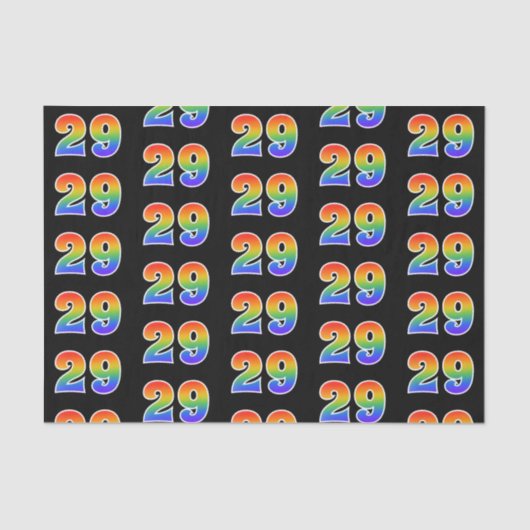 Fun Rainbow Spectrum Pattern "29" Ereignisnummer Seidenpapier (Vorderseite)