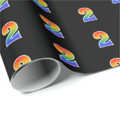 Fun Rainbow Spectrum Pattern "2" Ereignisnummer Geschenkpapier (Rolleneckpunkt)