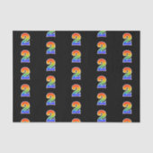 Fun Rainbow Spectrum Pattern "2" Ereignisnummer Seidenpapier (Vorderseite)