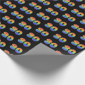 Fun Rainbow Spectrum Pattern "30" Ereignisnummer Geschenkpapier (Ecke)