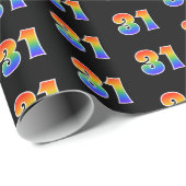 Fun Rainbow Spectrum Pattern "31" Ereignisnummer Geschenkpapier (Rolleneckpunkt)