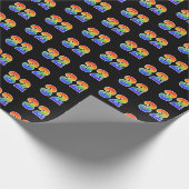 Fun Rainbow Spectrum Pattern "32" Ereignisnummer Geschenkpapier (Ecke)