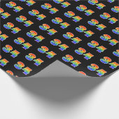 Fun Rainbow Spectrum Pattern "34" Ereignisnummer Geschenkpapier (Ecke)