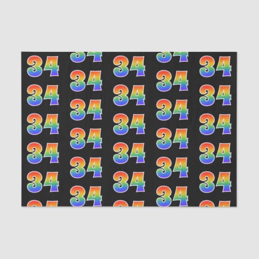 Fun Rainbow Spectrum Pattern "34" Ereignisnummer Seidenpapier (Vorderseite)