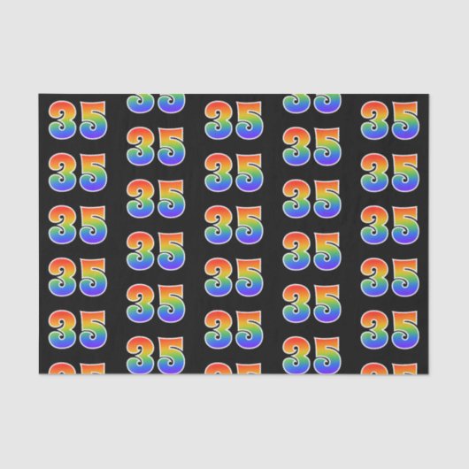 Fun Rainbow Spectrum Pattern "35" Ereignisnummer Seidenpapier (Vorderseite)