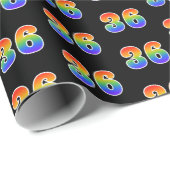 Fun Rainbow Spectrum Pattern "36" Ereignisnummer Geschenkpapier (Rolleneckpunkt)