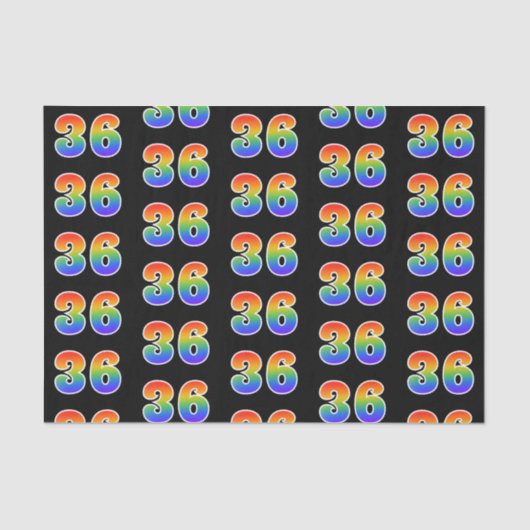 Fun Rainbow Spectrum Pattern "36" Ereignisnummer Seidenpapier (Vorderseite)