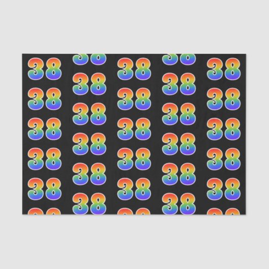 Fun Rainbow Spectrum Pattern "38" Ereignisnummer Seidenpapier (Vorderseite)