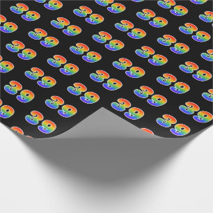 Fun Rainbow Spectrum Pattern "39" Ereignisnummer Geschenkpapier