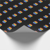 Fun Rainbow Spectrum Pattern "3" Ereignisnummer Geschenkpapier (Ecke)