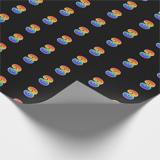 Fun Rainbow Spectrum Pattern "3" Ereignisnummer Geschenkpapier (Ecke)