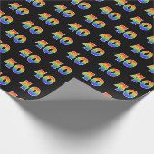 Fun Rainbow Spectrum Pattern "40" Ereignisnummer Geschenkpapier (Ecke)