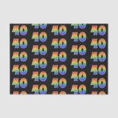 Fun Rainbow Spectrum Pattern "40" Ereignisnummer Seidenpapier (Vorderseite)