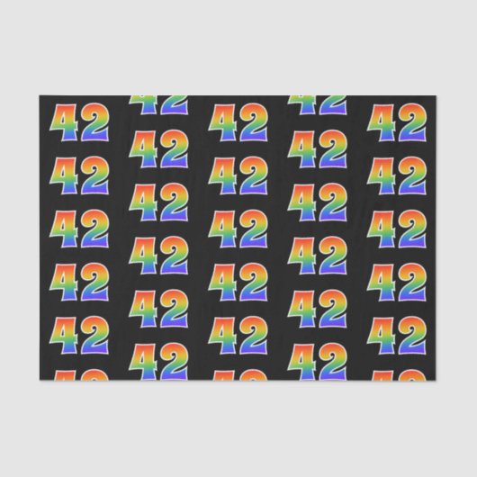 Fun Rainbow Spectrum Pattern "42" Ereignisnummer Seidenpapier (Vorderseite)