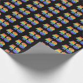 Fun Rainbow Spectrum Pattern "43" Ereignisnummer Geschenkpapier (Ecke)