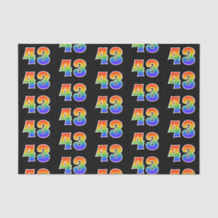 Fun Rainbow Spectrum Pattern "43" Ereignisnummer Seidenpapier