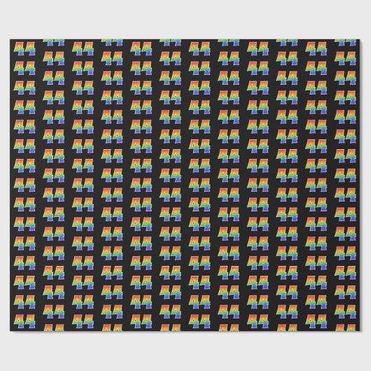 Fun Rainbow Spectrum Pattern "44" Ereignisnummer Geschenkpapier (Flach)