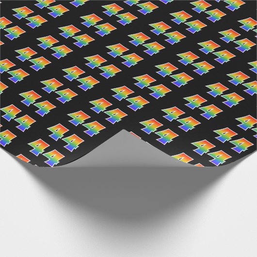 Fun Rainbow Spectrum Pattern "44" Ereignisnummer Geschenkpapier (Ecke)