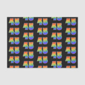Fun Rainbow Spectrum Pattern "45" Ereignisnummer Seidenpapier (Vorderseite)