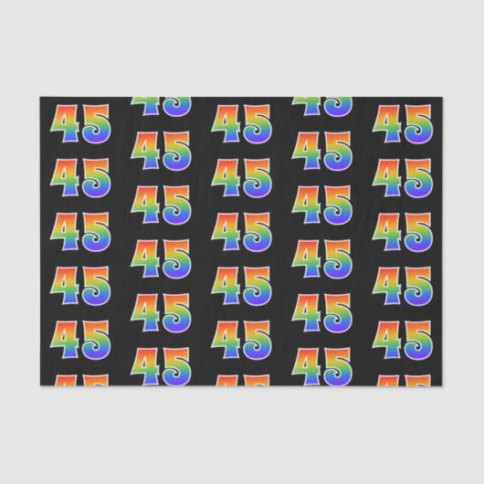Fun Rainbow Spectrum Pattern "45" Ereignisnummer Seidenpapier (Vorderseite)