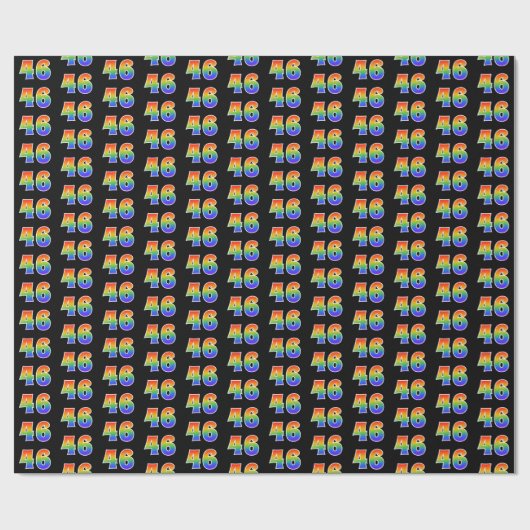 Fun Rainbow Spectrum Pattern "46" Ereignisnummer Geschenkpapier (Flach)